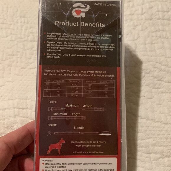 Dog Leash and collar green/red striped for Holiday cheer. Large - Picture 4 of 6